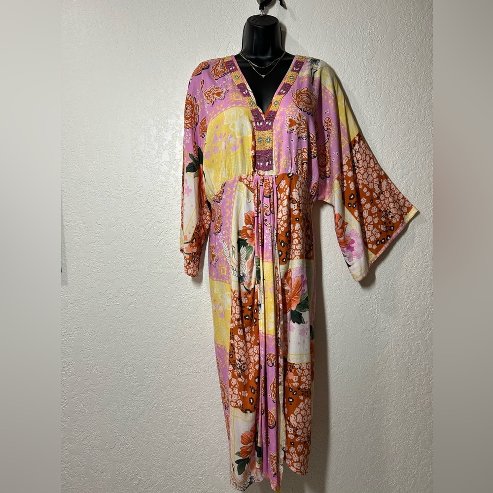 Anthropology Z&L Europe Boho Beaded Midi Dress, New without tags